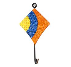 Handpainted Kite Design Iron Wall Hook with Traditional Indian Art